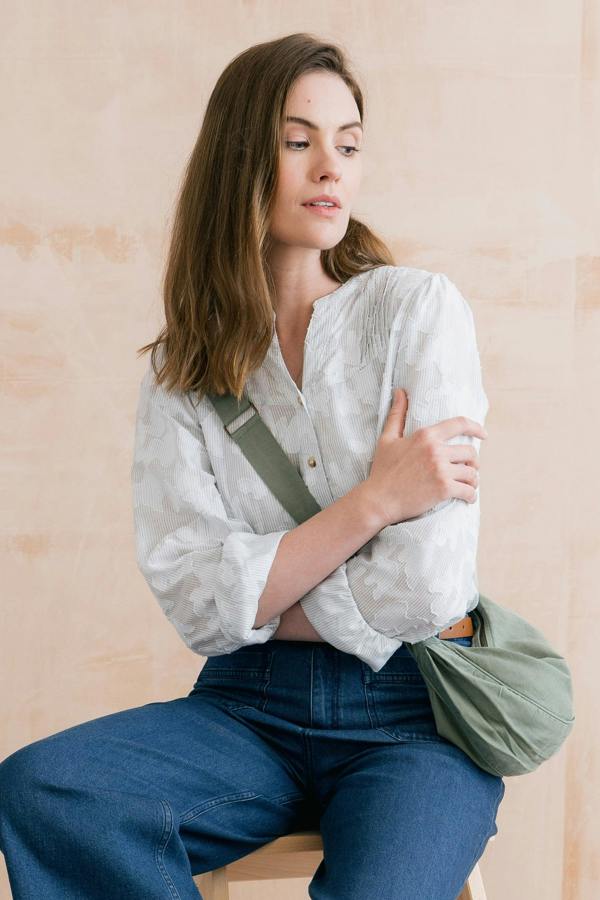 Lily & Me Cotton Tencel Crossbody Bag Laurel