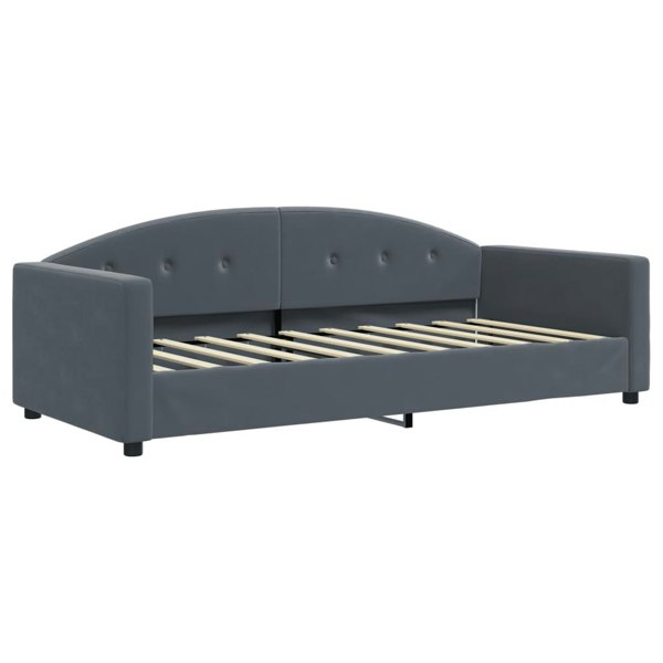 Berkfield Daybed with Trundle and Mattresses Dark Grey 90x190 cm Velvet