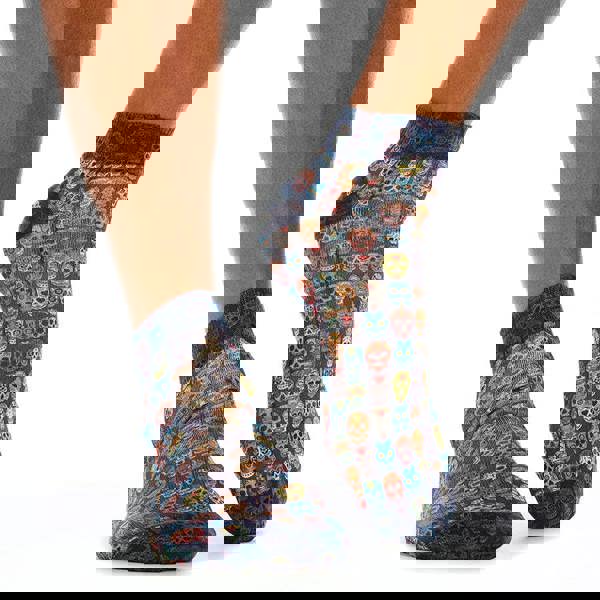 Jemsox Blue Skulls Funky Sneaker Socks | Bold, Edgy & Playful Style