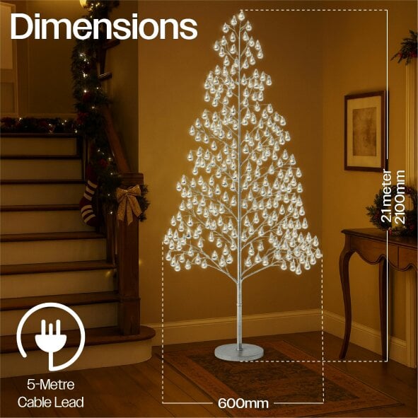 Scotts of Stow Xmas Haus  Outdoor LED Christmas Tree Balls Festive Light