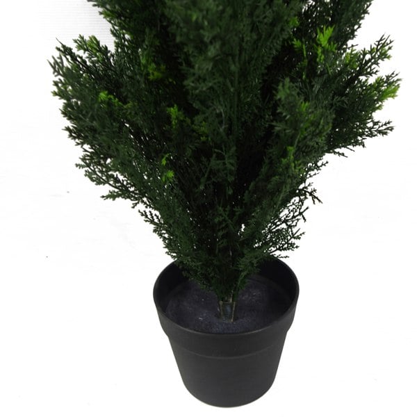 Leaf 90cm (3ft) Artificial Bushy Cedar Cone Cypress Conifer Topiary Tree