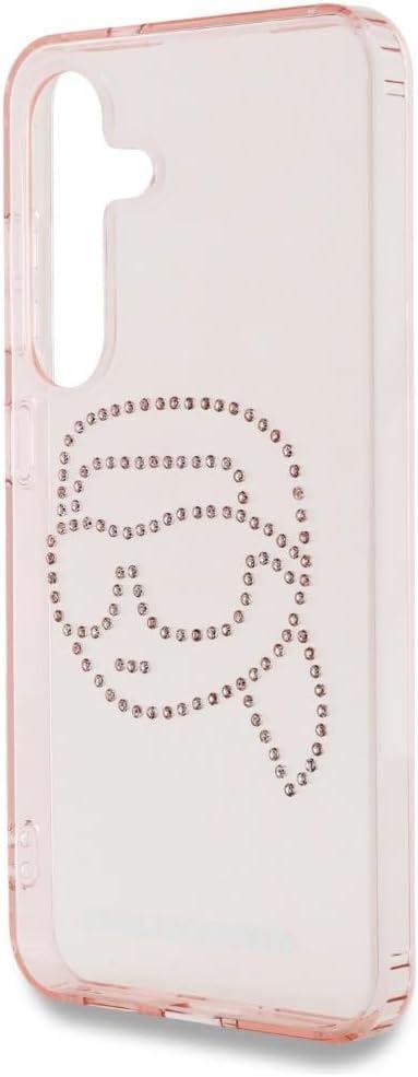 Karl Lagerfeld Rhinestones Karl Head Logo Case for Samsung Galaxy S25 6.2" Pink - KLHCS25SHKHDCELP
