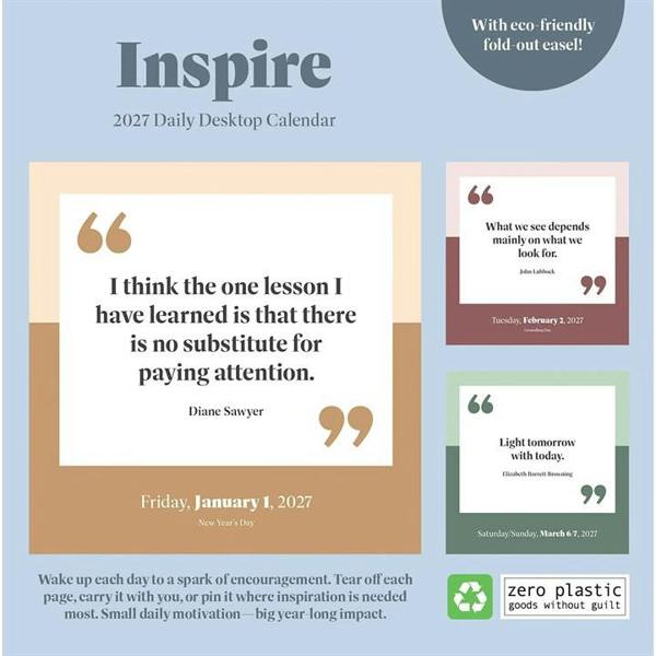 Inspire Desk Calendar 2027, Desk Calendars, Day To View, Lifestyle, Gift