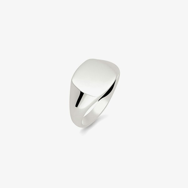T. H. Baker Argentium Maidens Cushion Medium Signet Ring MCM-ARG-MED