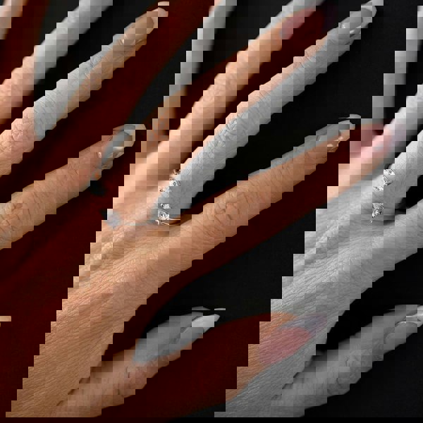 Starbright Silver Pear-Cut Cubic Zirconia Open Ring R699 3A