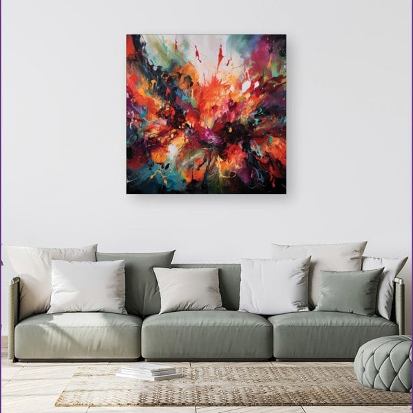 Warren Reed A Vibrant Abstract Painting Of Halloween Canvas