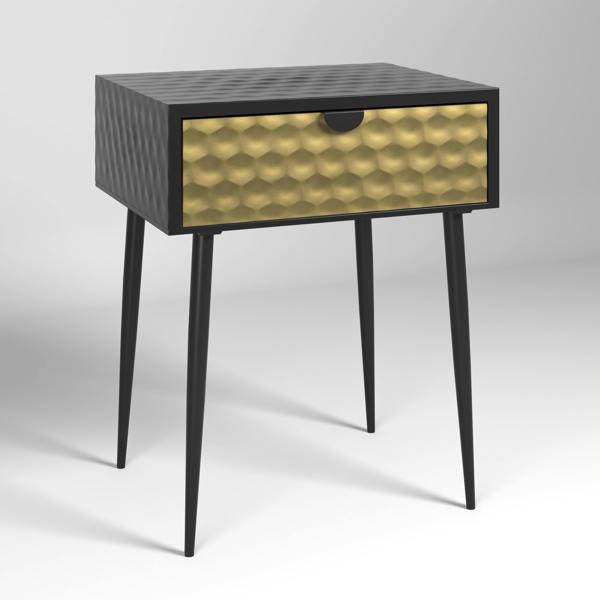 Core Products Set of 2 Jupiter Metal 1-Drawer Bedside Cabinets