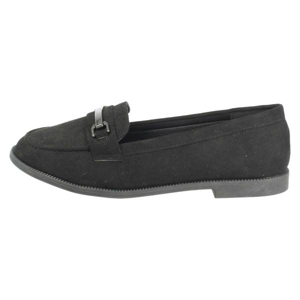 Down to Earth Ladies Down To Earth Black Loafers F80420