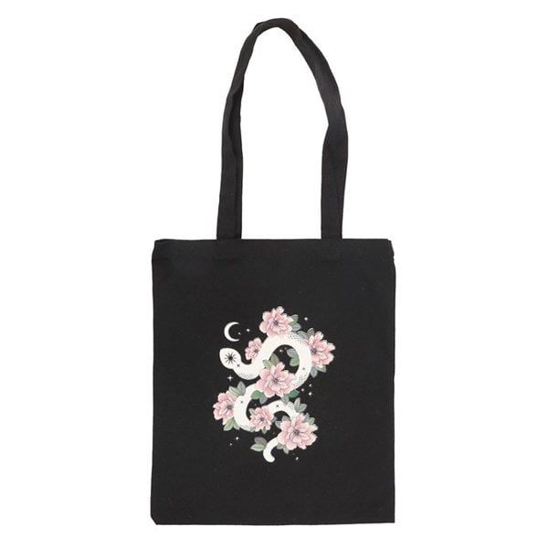 Serano Floral Snake Polycotton Tote Bag