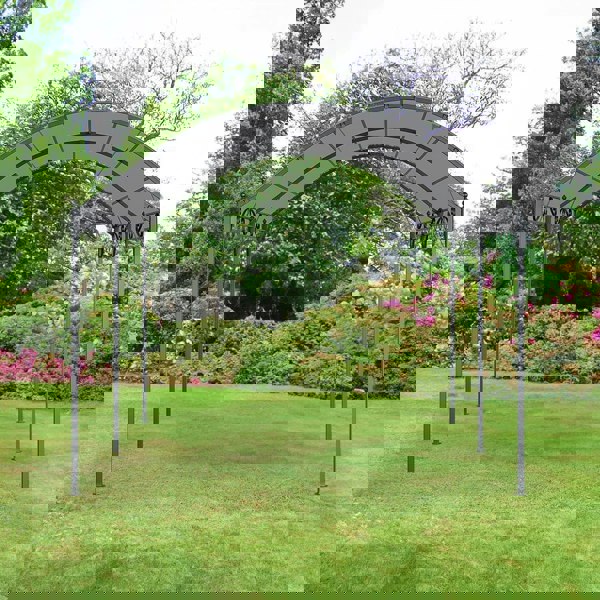 300cm Wide Outdoor Metal Arched Pergola with Shade Canopies & Gazebos Living and Home 