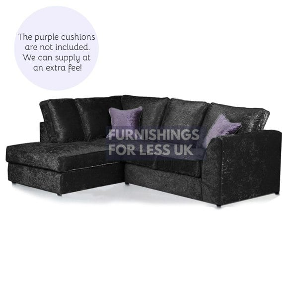 Furnishings For Less Crystal Crushed Velvet Full Back Corner Sofa