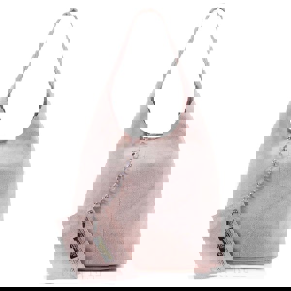 Kitise Slouch Genuine Italian Suede Large Tote Bag With Detachable Purse