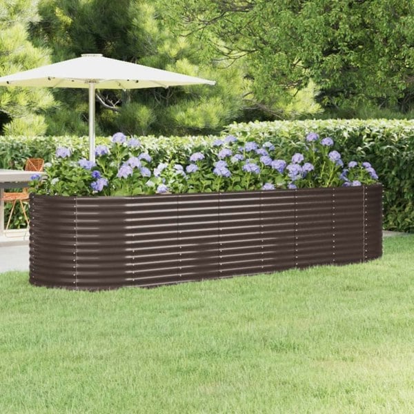 Berkfield Garden Raised Bed Powder-coated Steel 322x100x68 cm Brown