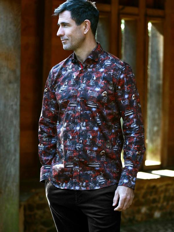 STEAMPUNK INSTRUMENT PRINT SHIRT - Claudio Lugli Shirts