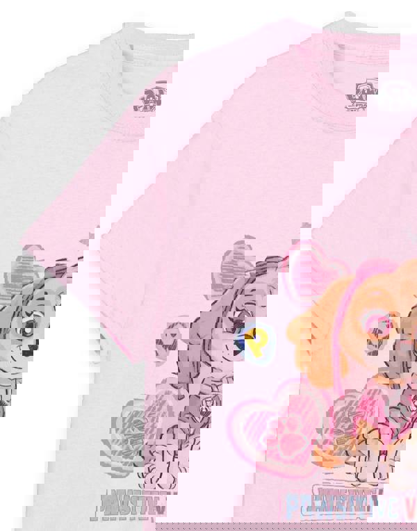 Paw Patrol Girls Pink Pawsitive Vibes Only Short Sleeved T-Shirt