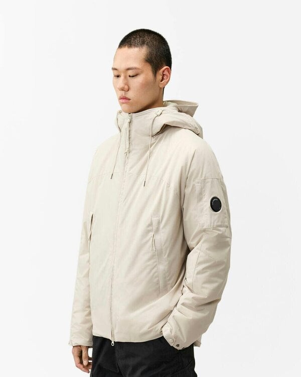 C.P. Company Pro-Tek Primaloft® Silver Hooded Mens Jacket - Silver Birch 120