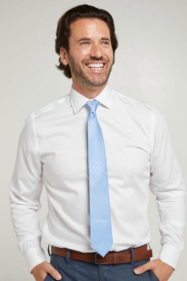 Tailored Fit White Non-Iron Pure Cotton Twill Shirt