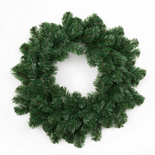 55cm Green Alaskan Pine Christmas Wreath with PVC Tips for Indoor and Sheltered Outdoor Display image 1