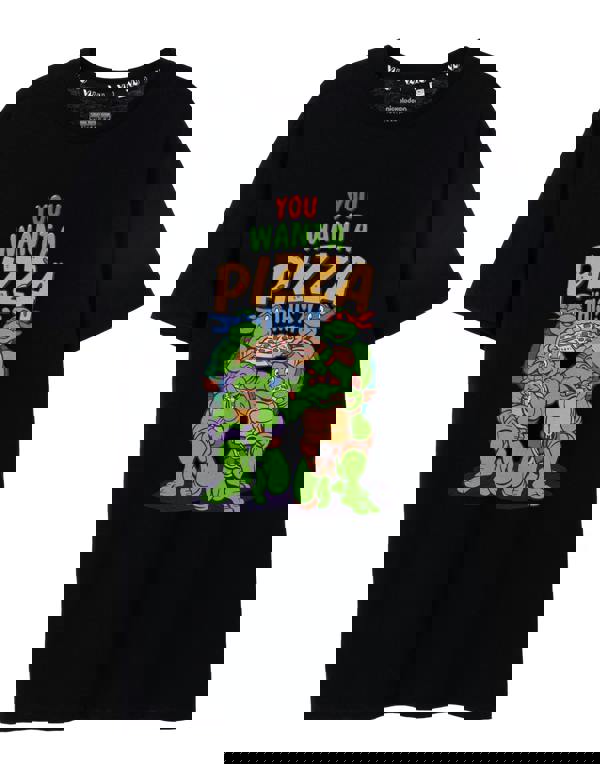 Teenage Mutant Ninja Turtles Mens Black You Want A Pizza This Short Sleeved T-Shirt