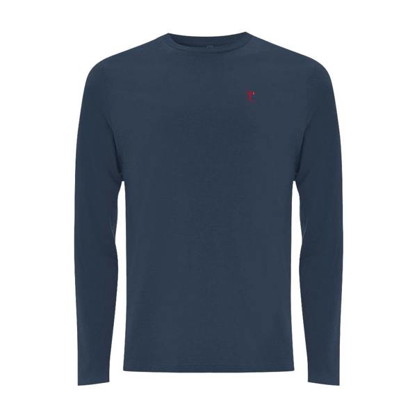 Powderhound London Navy Blue Long Sleeve T-shirt (red skier on front)
