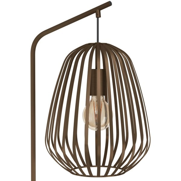 EGLO Espinal Black Steel Caged Style Contemporary Floor Lamp