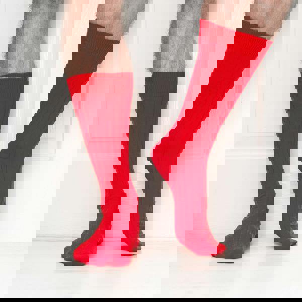 Jemsox Red Recycled Rib Mens Socks | Eco-Conscious Style & Comfort