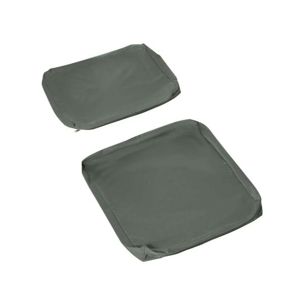 Deep grey folded seat cushion cover for patio furniture, outdoor replacement