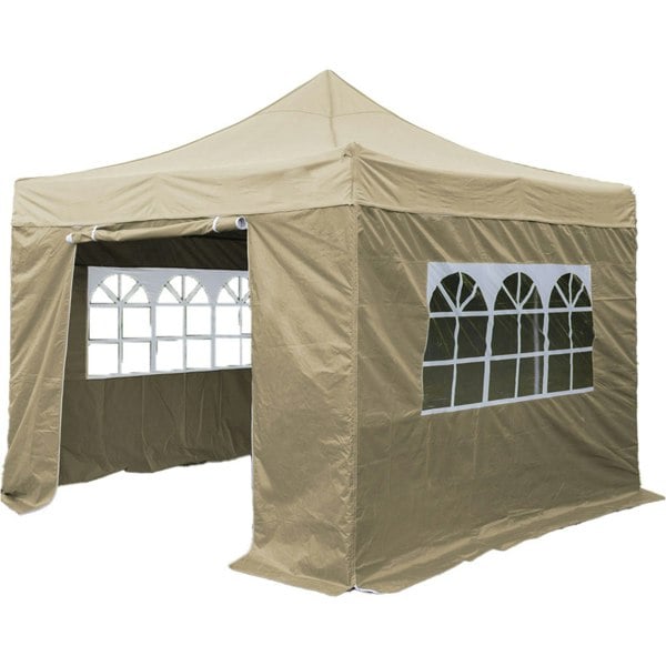 3x6m Pop-Up Gazebo & Side Walls Set BEIGE - Strong Outdoor Garden Pavillion Tent
