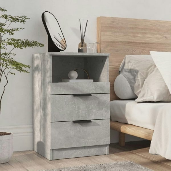 Berkfield Bedside Cabinet Concrete Grey Engineered Wood