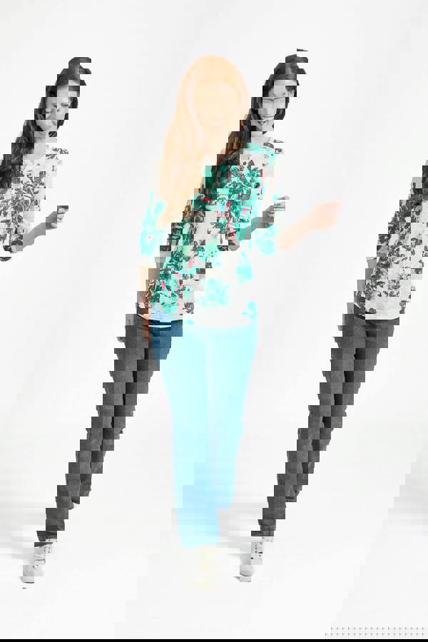 Mudflower Large Floral Print Lightweight Top