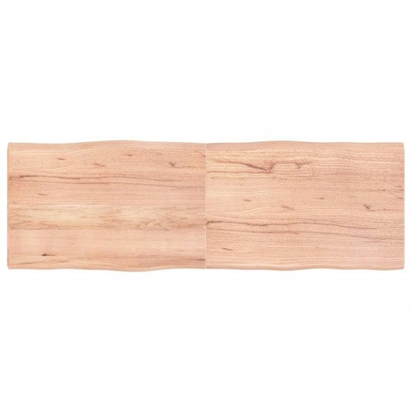 Berkfield Table Top Light Brown 180x60x4 cm Treated Solid Wood Oak Live Edge