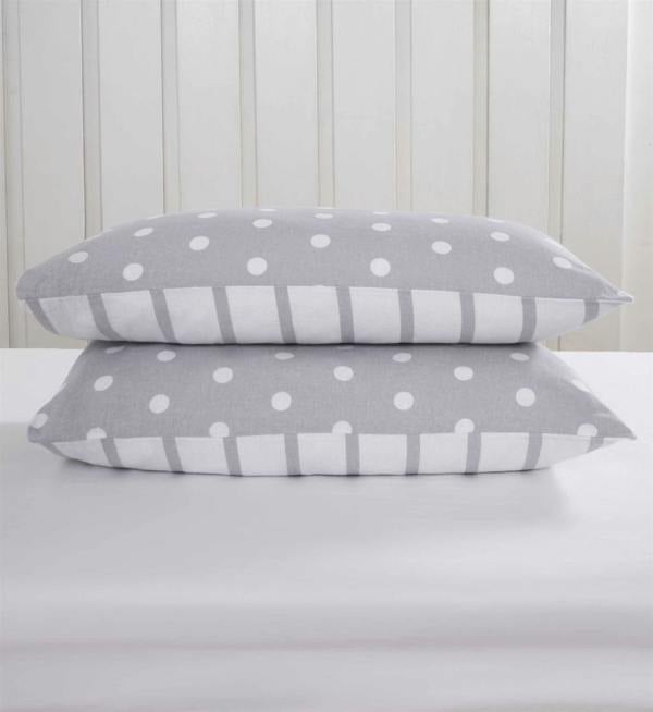 Spots and Stripes Grey Duvet Cover Set
