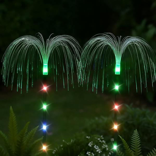 Gardenwize Pack of 4 Solar Jellyfish Stake Lights – Colour Changing LED Garden Lights