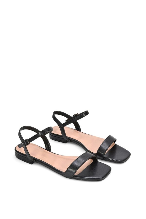XY LONDON Open Toe Flat Strappy Sandals With Ankle Strap
