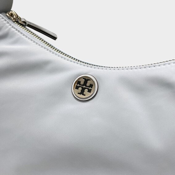 Tory Burch Nylon Zip Top Shoulder Bag Morning Blue