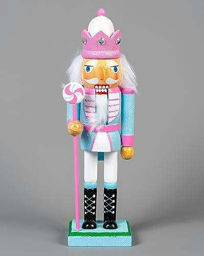 25cm Pink Wooden Nutcrackers Soldiers King Drummer Christmas Ornament 4pcs Set image 3