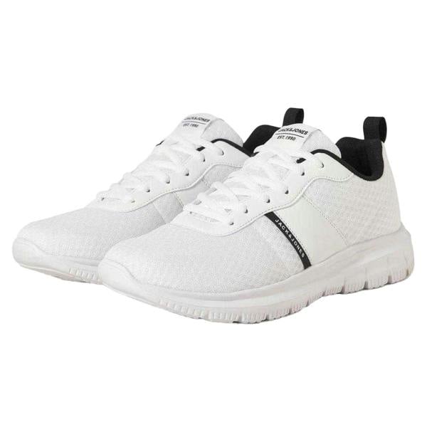 Jack And Jones Mens Mesh Lace Up Trainers - White - 