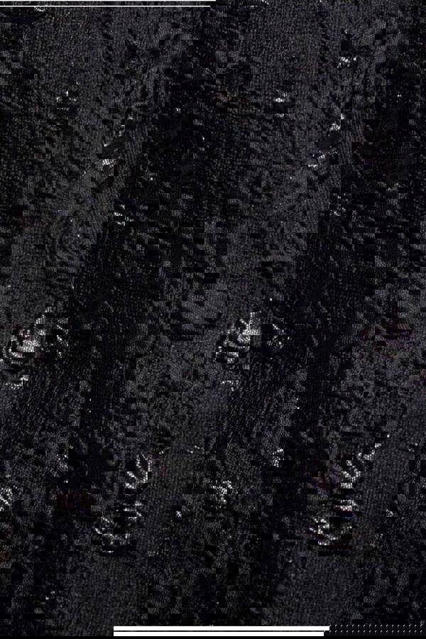 Jacquard Sleeveless A-line Mini Dress - Black DR3433