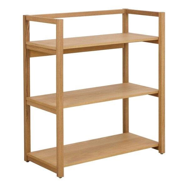 Wyld Haus Kigali Rectangular 3 Shelves Oak Bookcase