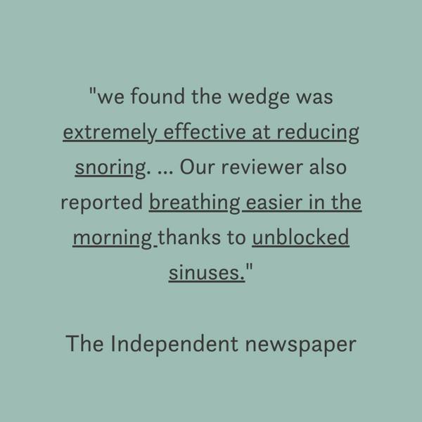 Anti Snore Bed Wedge Pillow- Putnams UK made independent indy buy