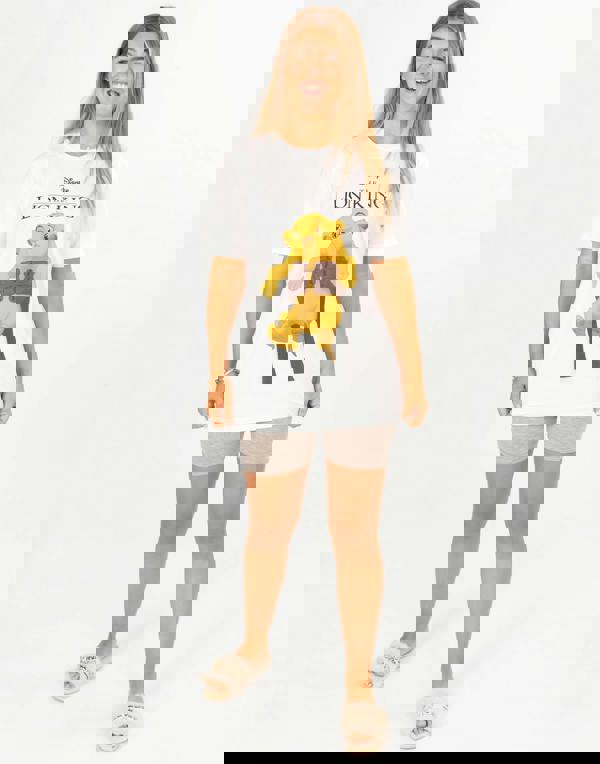 Disney Womens White Simba Short Sleeved T-Shirt