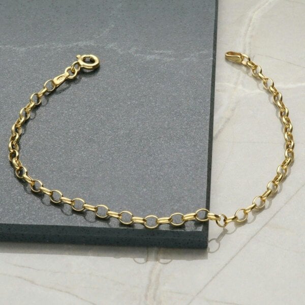 Christopher James of London 9ct Yellow Gold Plated Belcher Link Anklet