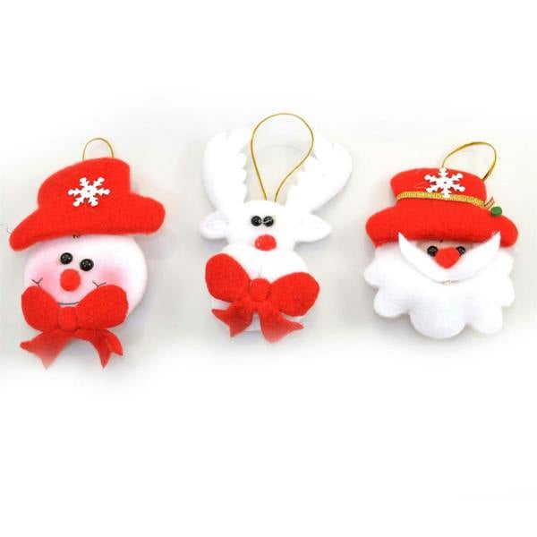 1cm 3pcs Soft Teddy Christmas Tree Hanging Decorations with Flashing LED Lights image 1