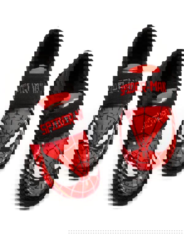 Marvel Boys Black Spider-Man Velcro Loafer Slippers