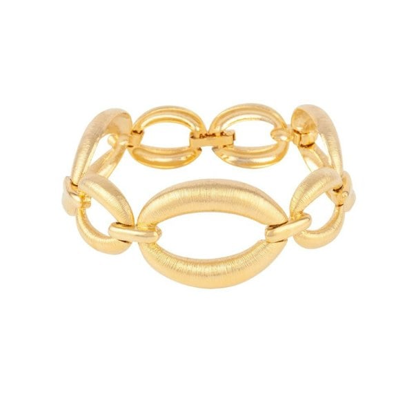 Gold Trip Vintage Brushed Oval Link Bracelet