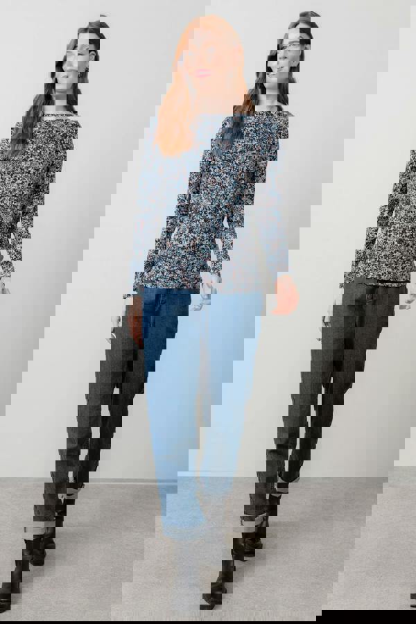 Lily & Me Monica Jersey Printed Top Sea Mist