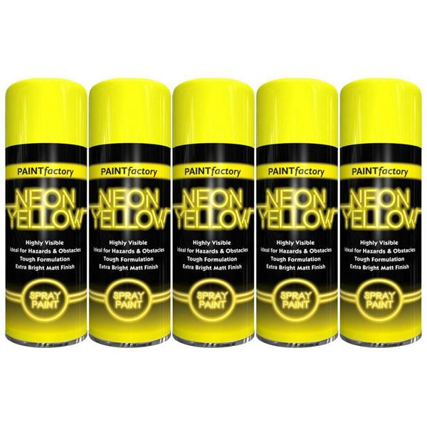 Paint Factory 5X  Neon Yellow Spray Paint 400ml