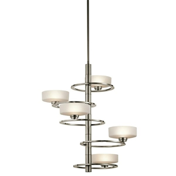5 Bulb Chandelier Hanging Pendant LIght Classic Pewter LED G9 3.5W Bulb Loops
