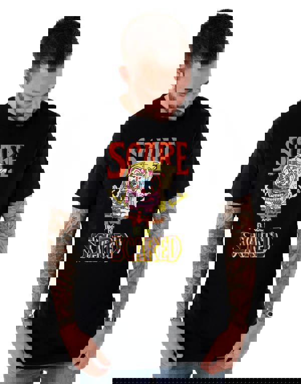 SpongeBob SquarePants Unisex Black Scare Or Be Scared Short Sleeved T-Shirt