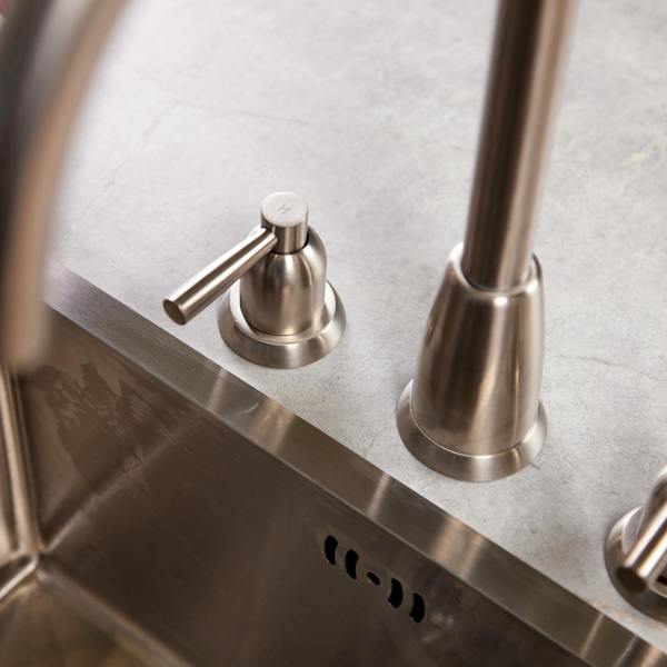 Flode Narvik | Dual Lever 3 Hole Kitchen Tap | Pewter Finish